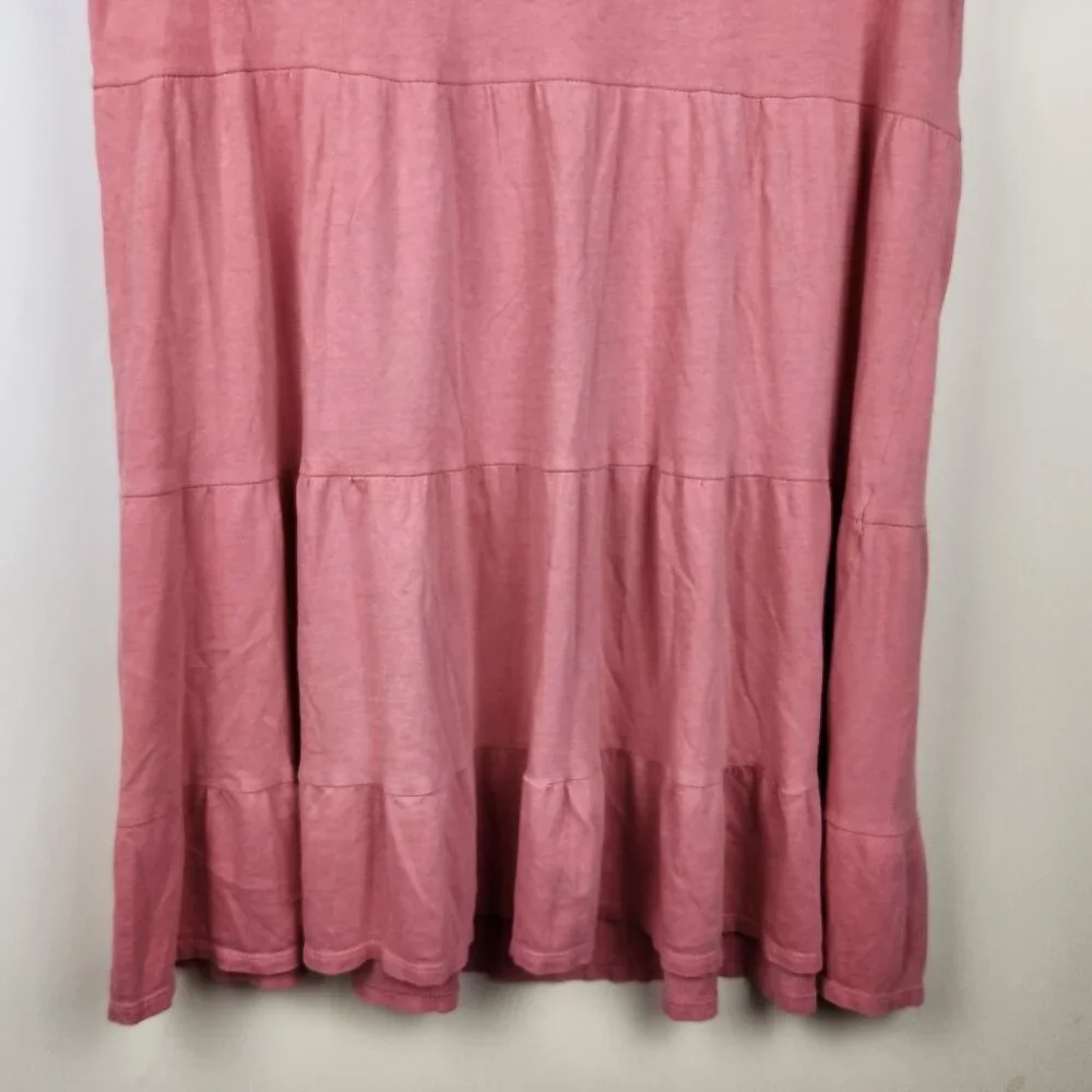 J. Crew Tiered Flutter Sleeve Mini Dress in Broken-In Jersey Pink sz M